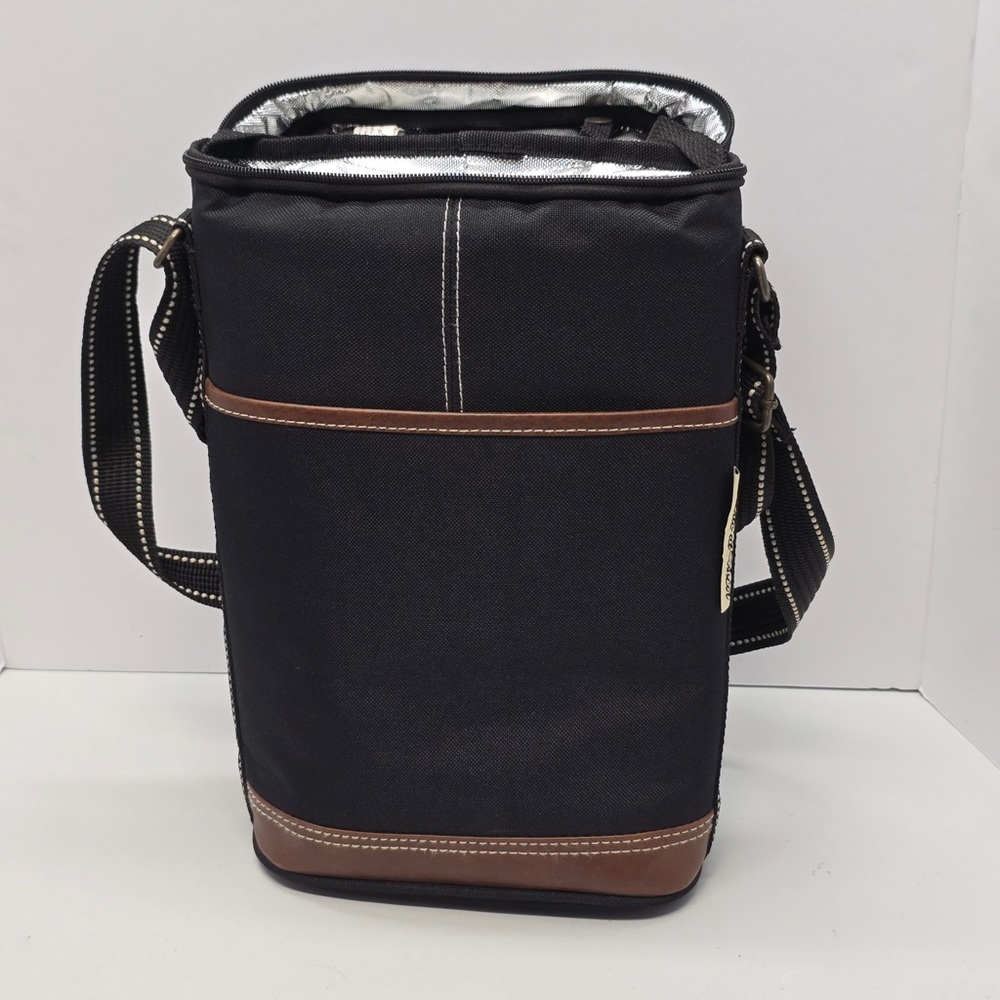 Picnic at Ascot Insulated Cooler Bag Black Brown Crossbody